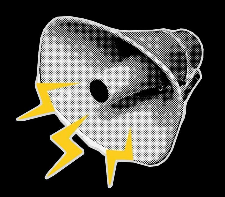 Halftone illustration of an ear catching lightning-bolt signals, representing real-time alerts